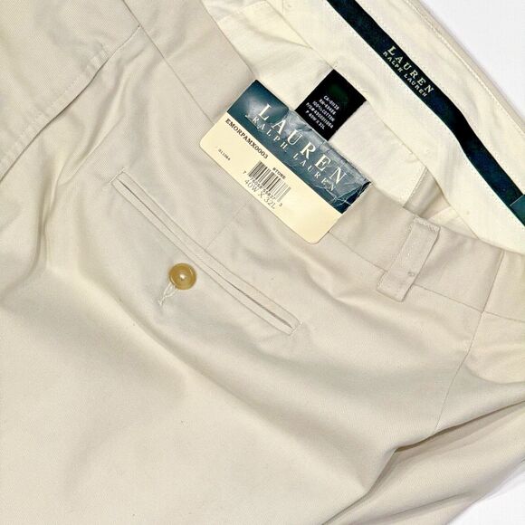 NWT Lauren Ralph Lauren Wrinkle Resistant Flat Front Chino Pants Men's 40x32 - Picture 3 of 6
